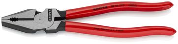 KNIPEX 02 01 225 High Leverage Combination Pliers plastic coated black atramentized 225 mm 02 01 225 4003773013198