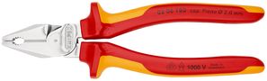 KNIPEX 02 06 180 High Leverage Combination Pliers insulated with multi-component grips, VDE-tested chrome-plated 180 mm 02 06 180 4003773010012