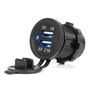 Waterproof Phone Charger with BLUE LED Indicator 3.1A 2xUSB 12/24V AMIO-04216, AMiO 5903293042168