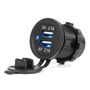 Waterproof Phone Charger with BLUE LED Indicator 4.2A 2xUSB 12/24V AMIO-04217, AMiO 5903293042175