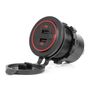 Waterproof Phone Charger with Switch RED LED Backlight 2xUSB C 12/24V AMIO-04224, AMiO 5903293042243