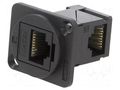 Coupler; FT; Cat: 5e; 8p8c; RJ45 socket,both sides; angled; 19x24mm CLIFF CP30251