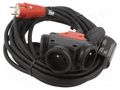Extension lead; 3x1.5mm2; Sockets: 3; rubber; black; 5m; 16A KERG KERG-W2240