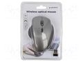 Mouse; black,grey; USB A; wireless,optical; DPI change button GEMBIRD MUSW-6B-02-BG