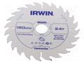 Circular saw; Ø: 190mm; Teeth: 24; wood; Holder: assembly hole; 30mm IRWIN IRW-1897199