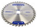 Circular saw; Ø: 250mm; Øhole: 30mm; Teeth: 40; wood IRWIN IRW-1897211
