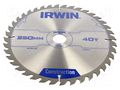 Circular saw; Ø: 250mm; Teeth: 40; wood; Holder: assembly hole; 30mm IRWIN IRW-1897211