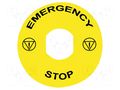 Label; Harmony XB4; Ø22mm; yellow; Dim: Ø90mm SCHNEIDER ELECTRIC ZBY8330