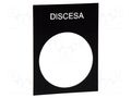Label; black; Button marking: DISCESA; control cassette; 30x40mm SCHNEIDER ELECTRIC ZB2BY2608