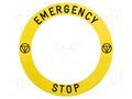 Label; Harmony XB4; yellow; Ø90mm; for emergency button SCHNEIDER ELECTRIC ZBY8L330