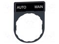 Description label; 22mm; Harmony XB4; black; plastic; Dim: 30x40mm SCHNEIDER ELECTRIC ZBY2164
