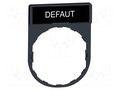 Description label; 22mm; Harmony XB4; black; plastic; Dim: 30x40mm SCHNEIDER ELECTRIC ZBY2134