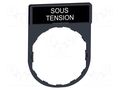 Description label; 22mm; Harmony XB4; black; plastic; Dim: 30x40mm SCHNEIDER ELECTRIC ZBY2126