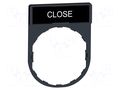 Description label; 22mm; Harmony XB4; black; plastic; Dim: 30x40mm SCHNEIDER ELECTRIC ZBY2314