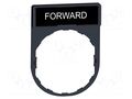 Description label; 22mm; Harmony XB4; black; plastic; Dim: 30x40mm SCHNEIDER ELECTRIC ZBY2305