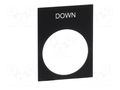 Label; black; Button marking: DOWN; control cassette; 30x40mm SCHNEIDER ELECTRIC ZB2BY2308