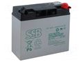 Re-battery: acid-lead; 12V; 18Ah; AGM; maintenance-free; 5kg SSB ACCU-HP18-12SLI