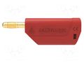 Connector: 4mm banana; plug; 32A; 30VAC; 60VDC; red; gold-plated SCHÜTZINGER FK8715SAUAS-RT