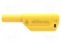 Connector: 4mm banana; plug; 32A; 1kV; yellow; insulated; 2.5mm2 SCHÜTZINGER SFK8500LAUAS-GE