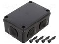 Enclosure: junction box; X: 80mm; Y: 120mm; Z: 50mm; ABS,polystyrene PAWBOL PW-S-BOX206C