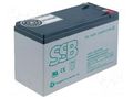 Re-battery: acid-lead; 12V; 7.2Ah; AGM; maintenance-free; 2.5kg SSB ACCU-HP7.2-12SL