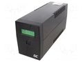 Power supply: UPS; 360W; 600VA; 207÷253V; 298x101x142mm; 7Ah GREEN CELL GC-UPS01LCD