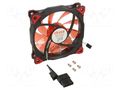 Fan: DC; axial; 12VDC; 120x120x25mm; 23.2dBA; slide; 1200rpm; red Akasa AK-FN091-RD