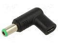 Adapter; USB C socket,DC 6,3/3,0 plug; Connector colour: black AKYGA AK-ND-C18