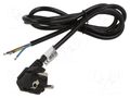 Cable; 3x1mm2; CEE 7/7 (E/F) plug angled,wires,SCHUKO plug; PVC AKYGA AK-OT-01P
