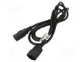 Cable; 3x0.75mm2; IEC C13 female,IEC C14 male; PVC; 1.8m; black AKYGA AK-PC-03C