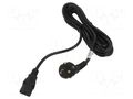Cable; 3x1mm2; PVC; 5m; black; 250V; Core: OFC; trapezoidal AKYGA AK-PC-05C