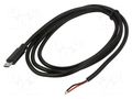 Cable; service; wires,USB B micro plug; 1m; black; 10W; 2A; 5V AKYGA AK-SC-39