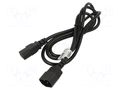 Cable; 3x1mm2; IEC C14 male,IEC C15 female; PVC; 1.8m; black; 10A AKYGA AK-UP-06