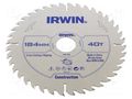 Circular saw; Ø: 184mm; Øhole: 30mm; Teeth: 40; wood IRWIN IRW-1897198
