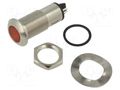 Indicator: LED; flat; red; 24÷28VDC; Ø13mm; IP67; connectors MARL 528-501-23