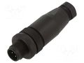 Connector: M12; plug; PIN: 4; male; 60V; straight; screw terminal PHOENIX CONTACT SACCM12MS4CONPG7M