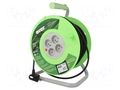 Extension lead; 3x1.5mm2; reel; Sockets: 4; PVC; black; 40m ACAR ACAR-M02050