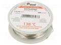 Tin; lead free; Bi57Sn42Ag1; 0.7mm; 100g; reel; Flux: flux free CYNEL BI57SN42AG107/100