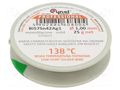 Tin; lead free; Bi57Sn42Ag1; 1mm; 25g; reel; Flux: flux free; 138°C CYNEL BI57SN42AG110/025