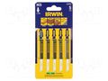 Hacksaw blade-set; wood,jigsaw; 100mm; 6teeth/inch; 5pcs. IRWIN IRW-10504222