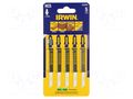 Hacksaw blade-set; wood,jigsaw; 100mm; 6teeth/inch; 5pcs. IRWIN IRW-10504222