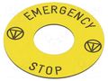 Warning plate; 16mm; Harmony XB6 SCHNEIDER ELECTRIC ZB6Y7330