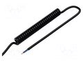Wire: coiled; 2x0.35mm2; unshielded; PUR; black; 300V; 0.8m; 3.2m SIMECH SPT00131C