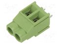 PCB terminal block; angled 90°; 6.35mm; ways: 2; on PCBs; terminal XINYA XY635-2P-6.35-GN