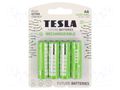 Re-battery: Ni-MH; AA; 1.2V; 2400mAh; blister; 4pcs. TESLA BATTERIES ACCU-LR6/TESLA-B4