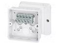 Enclosure: junction box; X: 88mm; Y: 88mm; Z: 50mm; IP55; white HENSEL HENSEL-DE-9326