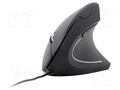 Mouse; black; USB A; optical,wired; 1.35m; No.of butt: 6 GEMBIRD MUS-ERGO-01