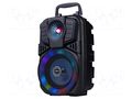 Speaker; black; Jack 3,5mm,microSD,USB A; with LED; 150Hz÷18kHz GEMBIRD SPK-BT-LED-01
