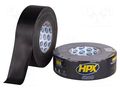 Tape: duct; W: 48mm; L: 50m; Thk: 0.3mm; black; natural caoutchouc HPX HPX-6200-4850BK