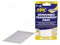 Tape: fixing; W: 25mm; L: 25mm; Thk: 0.5mm; acrylic; transparent HPX HPX-PADS-25X25
